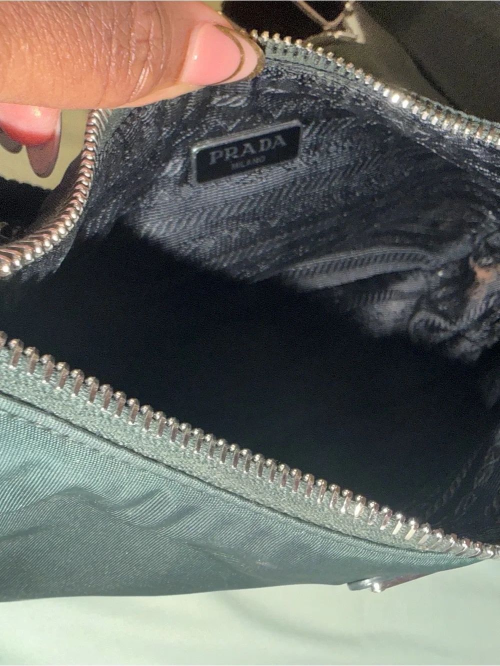 Prada Dark Green Nylon Crossbody with Silver Hardware - Picture 3 of 4
